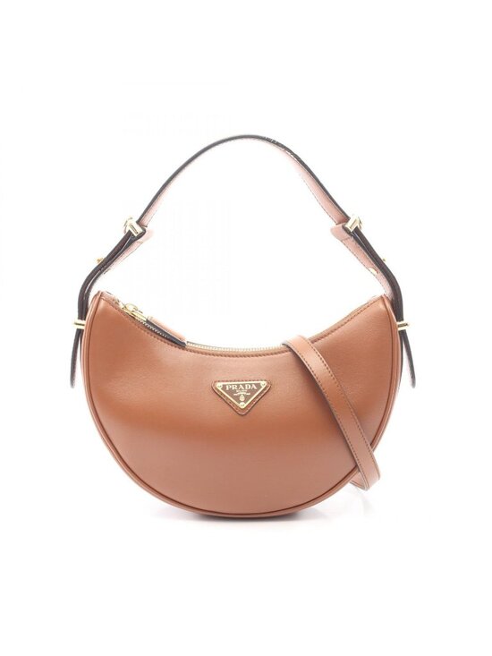 Prada Handbags - Prada Handbag Small 2-Way Brown Leather Shoulder